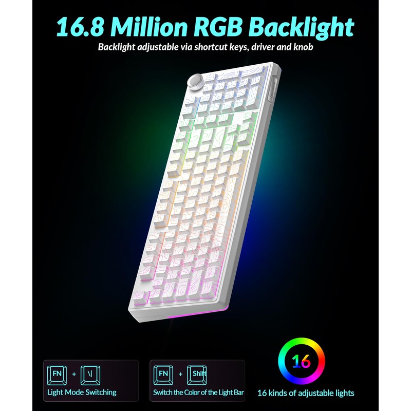 SOLAKAKA KI99 Pro 96% Wireless Mechanical Keyboard, RGB Gaming Keyboard,