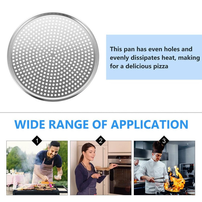 HANABASS Pizza Pan with Holes 16 Inch Stainless Steel Mesh