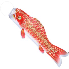 NUOBESTY Japanese Carp Windsock Flag, 40 Inches Koi Fish Windsock Streamer Fish Flag Kite Koinobori Hanging Decor for Garden Yard