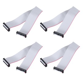 MECCANIXITY 4 Pcs IDC Flat Ribbon Cable, 2.54mm Pitch 33mm Width 30cm Long 26 Pin FC to FC Flat Ribbon Connector Jumper Wire for PC, LED Displays
