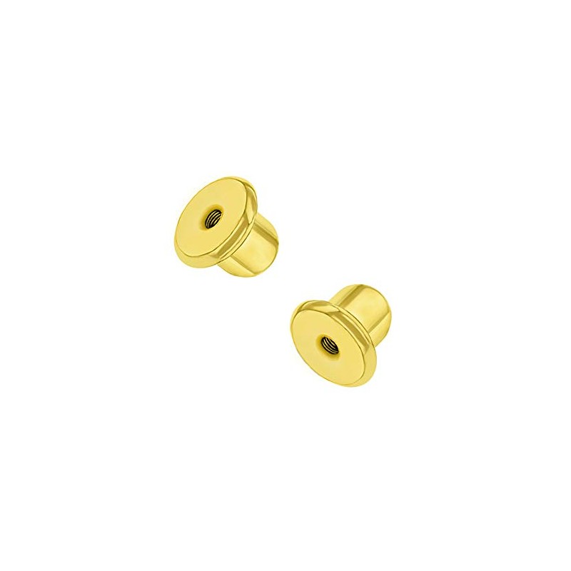 Replacement Pair (2) 18k Gold Plated Earring Screw Backs Fits