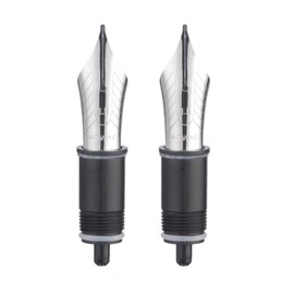 Set of 2 Replacement Nibs for Fountain Pen No.8 Compatible with C2000 and C80 Silver