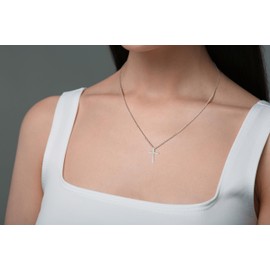 GAVU 925 Sterling Silver Necklace for Women, Women's Silver Cross Necklace, Small Cross Necklace for Women