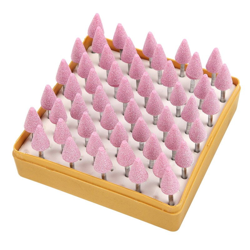 50 Pcs Grinding Bits Ceramic Triangular Cone Aluminum Oxide Grinding