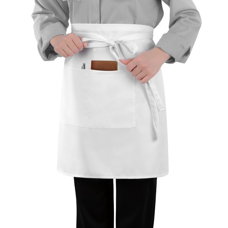 ARBINSON Long Server Apron with 2 Pockets, Extra Long Tie,