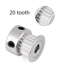 Richer-R 5 x GT2 Timing Belt Pulley, 5 Pieces 2GT 5 mm/8 mm Bore 20 Teeth Aluminium Timing Belt Tensioner Pulley Set for 3D Printer Silver (5 mm)