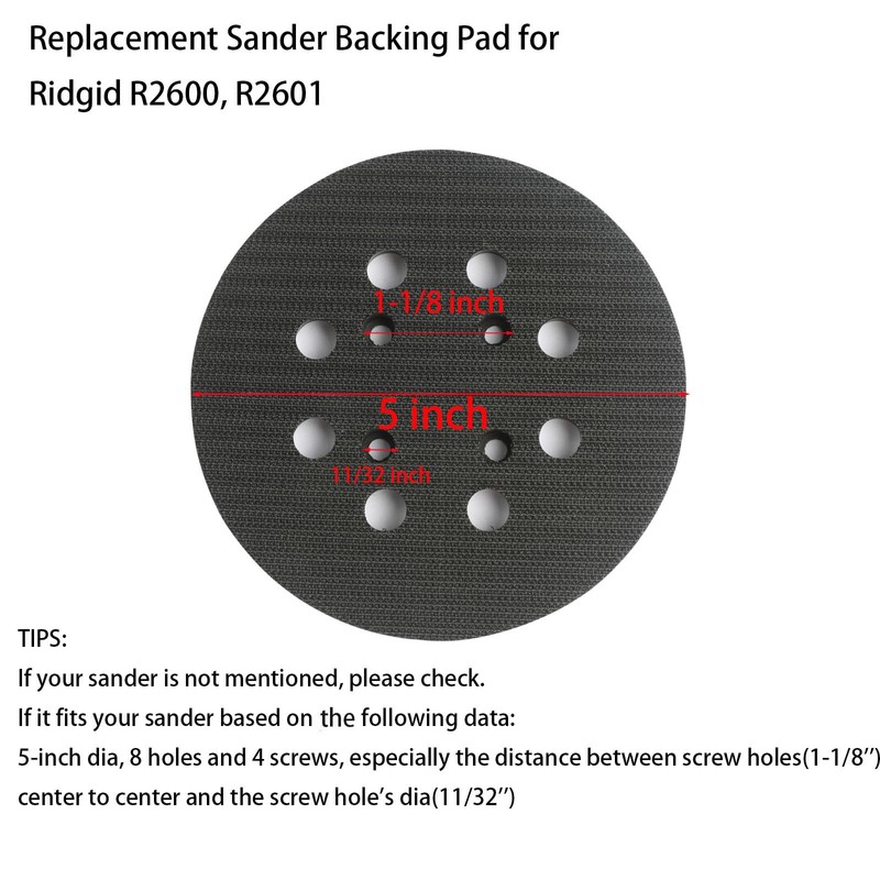 5 Inch Random Orbital Sander Replacement Pad, Replacement Compatible with