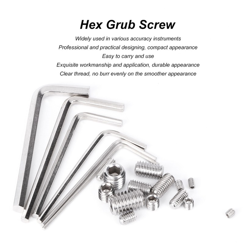 300Pcs Hex Grub Screw Kit Combination Boxed 304 Stainless Steel