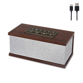 HONGUT Wooden White Noise Machine with Bluetooth Speaker, Rechargeable Sound Machine with 70 Smoothing Sound& Timer, Portable White Noise Sound Machine for Travel,Office Privacy,Concentration,Sleep20W