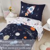PERFEMET Twin Comforter Set 4 Piece Kids Space Rockets Comforter