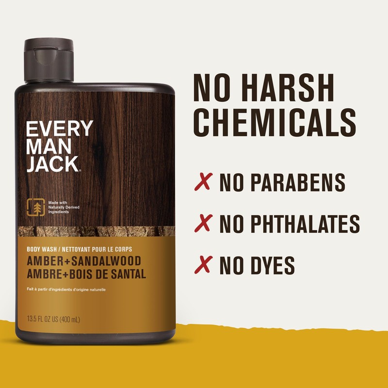 Every Man Jack Men's Body Wash Variety Pack - Includes