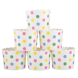 Webake Large Paper Baking Cup, 6oz Disposable Cupcake Muffin Cases, Jumbo Cupcake Liners, Set of 25 (Colorful dot)