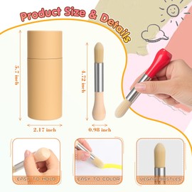 Humyoun 12 Pack Paint Brushes Set for Kids Baby Toddler Jumbo Brushes Bulk with Chubby Wood Handles for Easy Grip Round Paintbrushes Non Toxic Vegan Bristles for Painting Art Craft (Wooden Color)