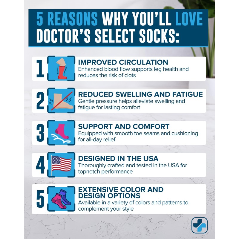 Doctor's Select 3 Pairs Plus Size Compression Socks Wide Calf