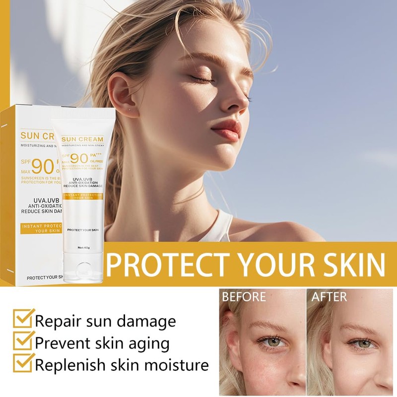 Sun Cream SPF 90, Sun Protection Milk, Skincare Sunscreen, Moisturising