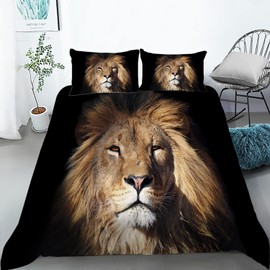 AILONEN Lion Duvet Cover Set Queen Size,3D Print Tiger Bedding Set Kids Girls and Boys,Animal Theme Comforter Cover Set,1 Quilt Cover 2 Pillowcases 3 Piece