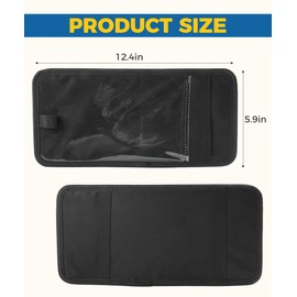 iolory Car Disabled Parking Permit Holders,Visor Organizer,Car Document Holder,Sun Visor Organizer,Disabled Parking Permit Sign Protector with Elastic Strap for Car Sun Visor (Black)