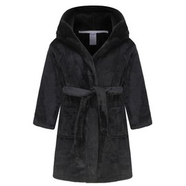 CJMJXPH Kids Robe Boys Girls Hooded Fleece Sleep Robe Animal Soft Bathrobe Black 4-5T