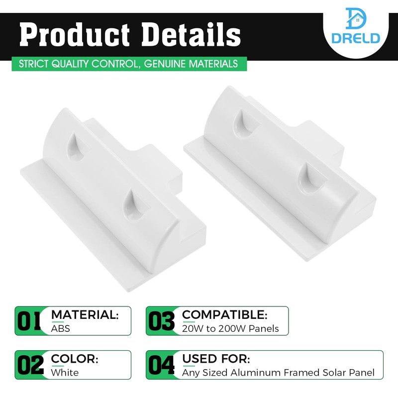 DRELD 2Pcs Side Mounting Bracket Solar Panel - Rectangle Solar