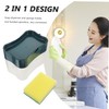 LALAFINA 1set Dish Soap Holder Sponge Box Kitchen Tabletop Sink