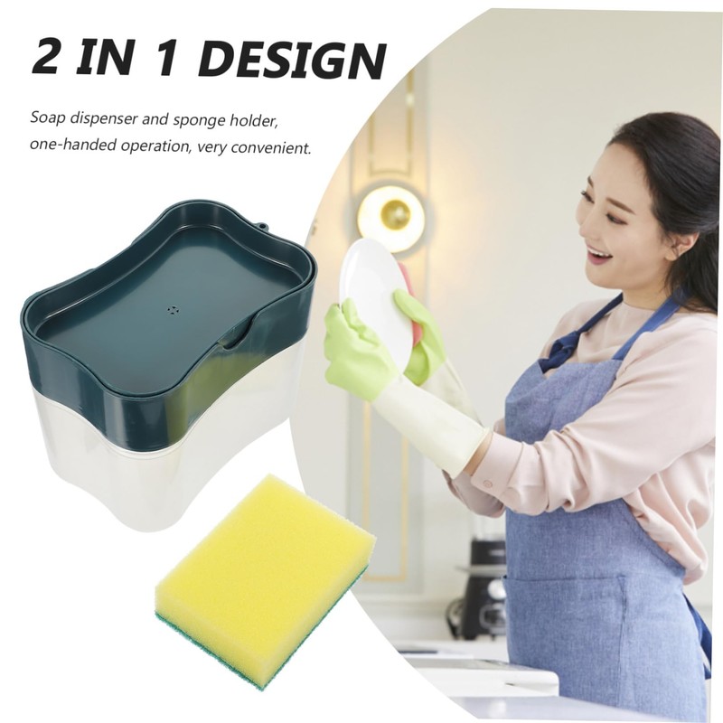 LALAFINA 1set Dish Soap Holder Sponge Box Kitchen Tabletop Sink