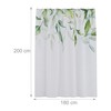 Relaxdays Shower Curtain Plants, Bathroom Curtain 180 x 200 cm,