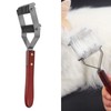 Pet Dematting Comb 2 Rows Stainless Steel Blades Wooden Handle