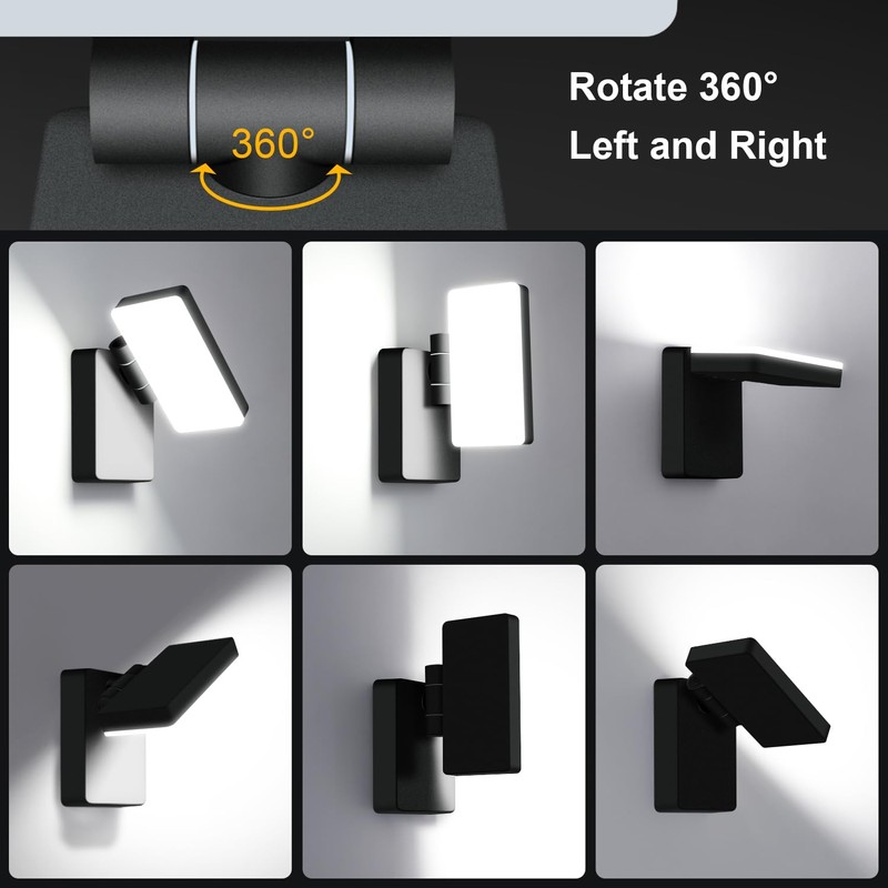 BIRITALO 40W LED Wall Lights Outdoor Rotatable 360 Degree LED
