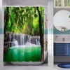 Simpomsy Outdoor Shower Curtain For Garden Green Lake Summer Waterfall