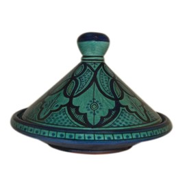 Moroccan Handmade Serving Tagine Exquisite Ceramic With Vivid colors Original large 12 inches Across Aqua