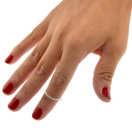 Sabrina Silver 316L Stainless Steel Domed 1mm Toe Ring Wedding Band Midi Ring for Women & Teens Very Thin Stackable Polished Comfort Fit Size 1.5