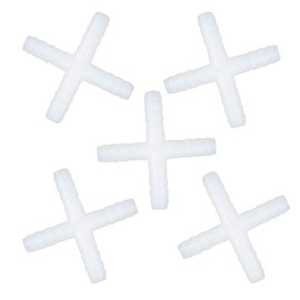 Quickun 5/16" Hose Barb Fitting Equal Barb Cross 4 Way Splicer Joint Mender Adapter Union Fitting (Pack of 20)