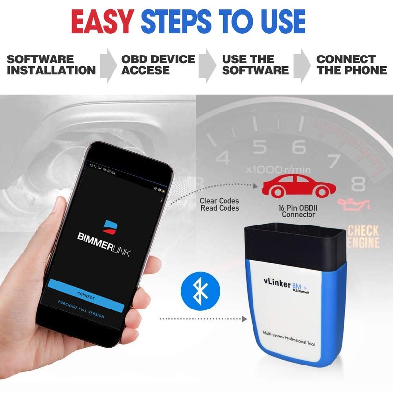 OBDII Bluetooth, TONWON Vgate vLinker BM+ OBD2 diagnosegerät OBD Adapter