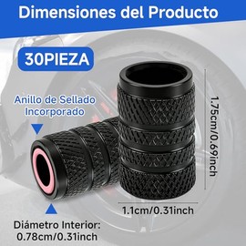 AURAROSE 30Pzs Tapones para Llantas con Anillo de Sellado, Aluminio