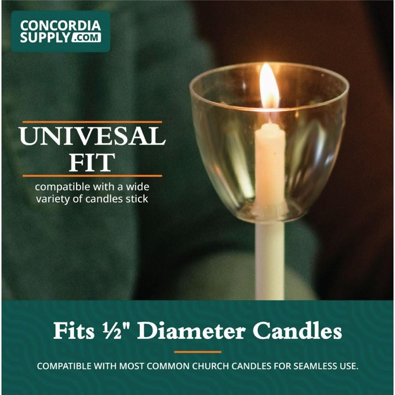 Concordia Supply Clear Shield Candle Drip Protectors - (Pack of