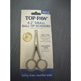 Top Paw 4.2" Small Ball Tip Scissors for Trimming Hair