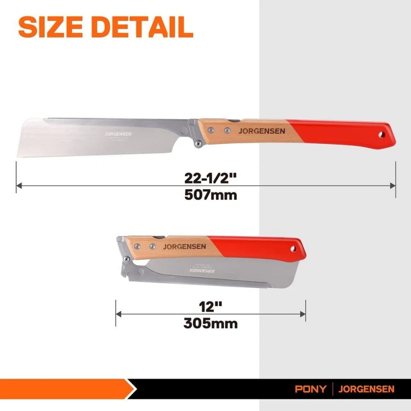 JORGENSEN 9.5-inch Japanese Pull Saw 21TPI Pro Folding Dovetail Saw