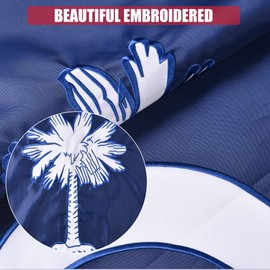 VICDRIA South Carolina State Flag 5x8 Ft, Deluxe Full Embroidered Heavy Duty Nylon Durable SC Outside Flags, Indoor/Outdoor, Sewn Stripes and Brass Grommets