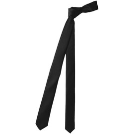 D Plus Arts Modal Thin Narrow Tie, Thin Tie, Solid Color, Silk, Nishijin Textile, Made in Japan, Black, Length 57.1 inches (145 cm), Black