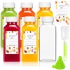 Plastic Juice Bottles with Caps 6 pcs, 12oz Reusable Juice