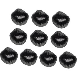 FRCOLOR 10 Piezas de Redecillas Elásticas Cabello Negro, Red para Sujetar Moños, Material de Gasa y Tela, Reutilizables para Ocasiones Formales