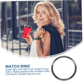 jojofuny 1pc Stylish Watch Bezel Protector Watch Frame Black Metal Bezel Cover for Scratch-Resistant Accessory