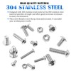 Glarks 510pcs M3 M4 M5 304 Stainless Steel Hex Socket