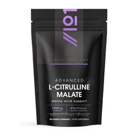 L-Citrulline Malate 1500mg with BioPerine® - 90 Capsules (V) - High Strength Fermented Amino Acid Supplement - 45 Day Supply - by Alpha01