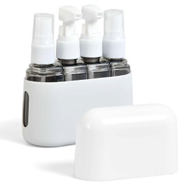 KIKIGOAL Botella de Viaje 4 Pack TSA Aprobó la Botella de Viaje de Portátiles Silicona Rellenables con Tapa a Prueba de Fugas (50ml) para Champús, Lociones y Artículos de Tocador, BPA Free