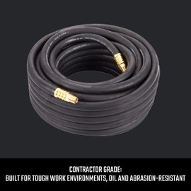 CRAFTSMAN 3/8-in x 50-ft Rubber Air Hose, 300 PSI, Oil and Abrasion-Resistant, Flexible in Cold Weather