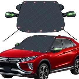 PHYLES Windscreen Cover Car Winter Windscreen Cover Anti-Frost and Sun Protection, Car Frost Protection Cover with Magnet and Fixed Strap Hook