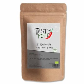 Tasty Pott Organic Black Pepper 30 g Bag | Cooking & Seasoning | Roasting & Marinating | Marinade Steak Grill BBQ | Vegetable Enjoyment Taste
