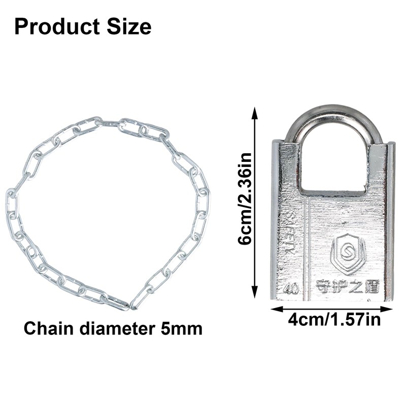 80cm Bicycle Chain Lock, Durable Padlock and Chain, Security Chain