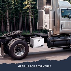 ARKSEN 24 Inch Heavy Duty Aluminum Diamond Plate Tool Underbody Box, Waterproof Square Truck Storage Organizer Chest for Pick Up Truck Bed, RV Trailer with T-Handle Lock and Keys - Silver